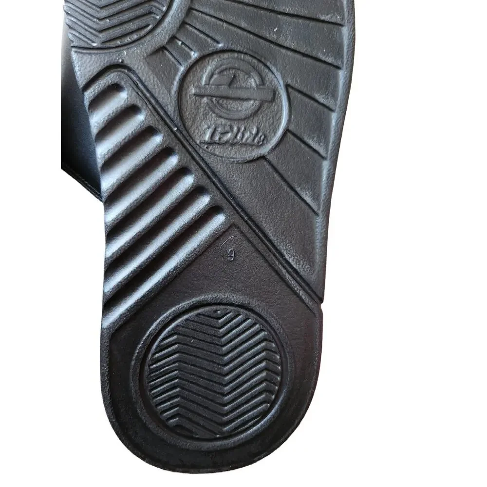ISlide Black Slide On Adjustable Sandals Ram Unisex Size 9‎